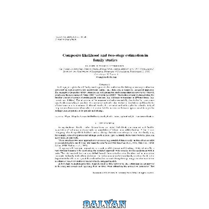 دانلود کتاب Composite likelihood and two-stage estimation in family studies